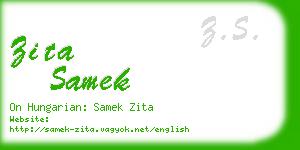 zita samek business card